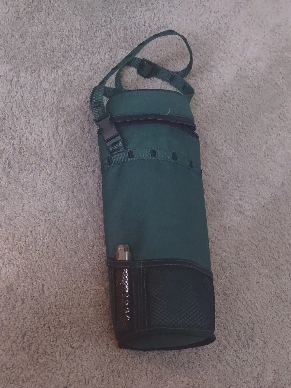 Picnic Time Wine Caddy Insulated Wine Tote in forest green. New